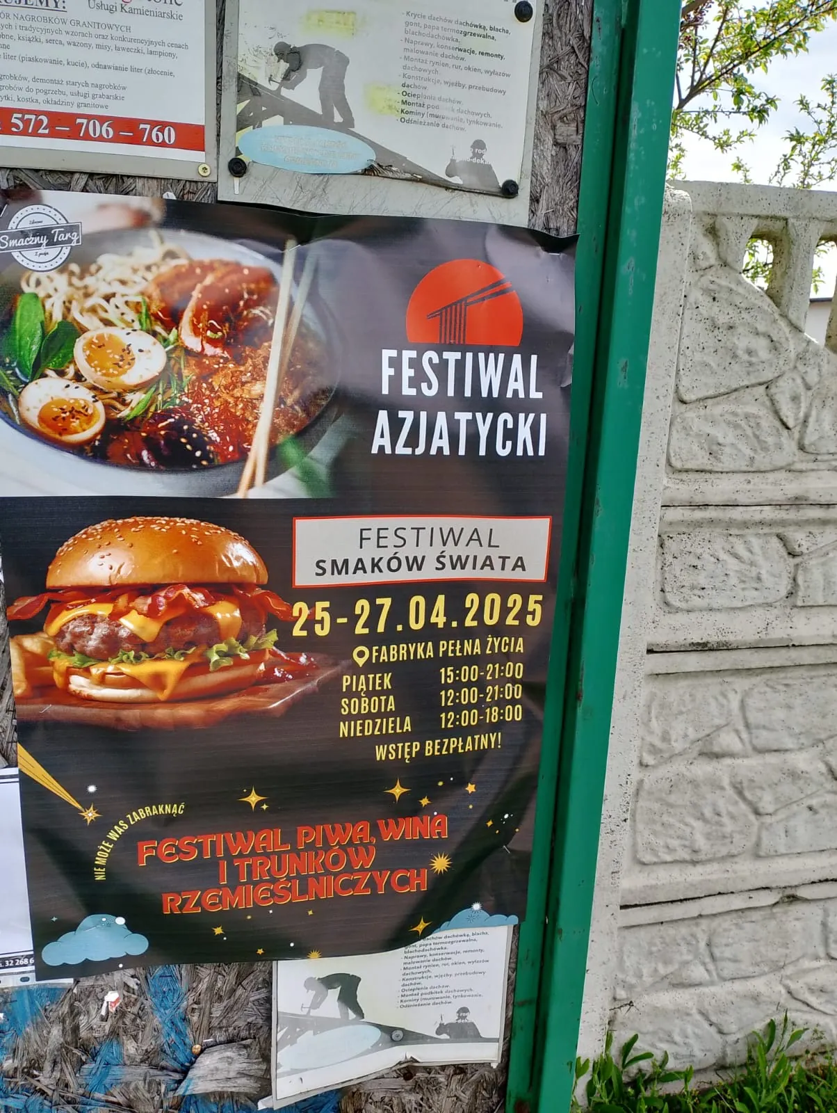 Plakatowanie Dąbrowa Górnicza - realizacja: Festiwal Smaków Świata.2025 Fabryka Pelna Zycia