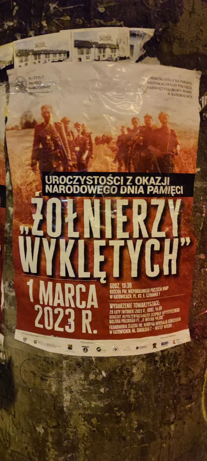 Plakatowanie Katowice - realizacja: Narodowy Dzień Pamięci Żołnierzy Wyklętych Katowice