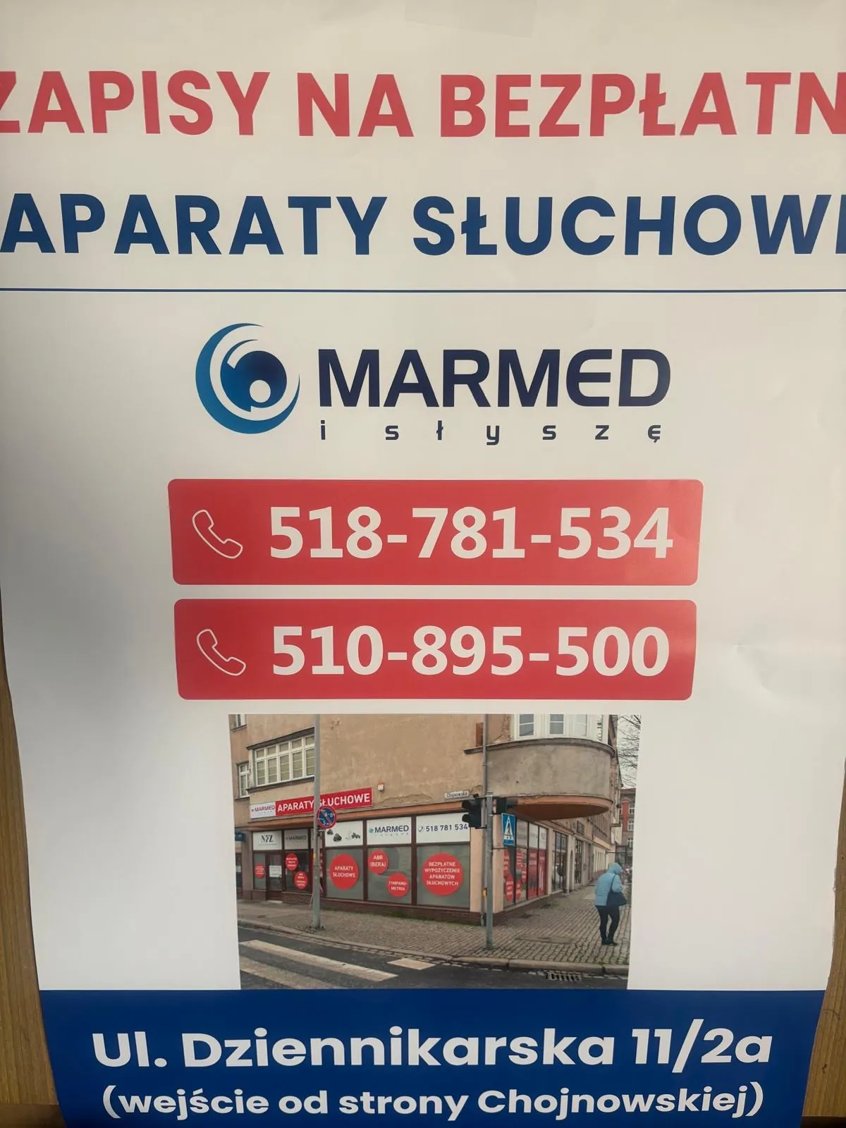 Plakatowanie Legnica - realizacja: MARMED - aparaty słuchowe (bezplatne aparaty