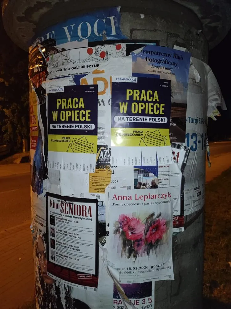 Plakatowanie Rybnik - realizacja: Promedica24 - rekrutacja 'Praca w opiece'