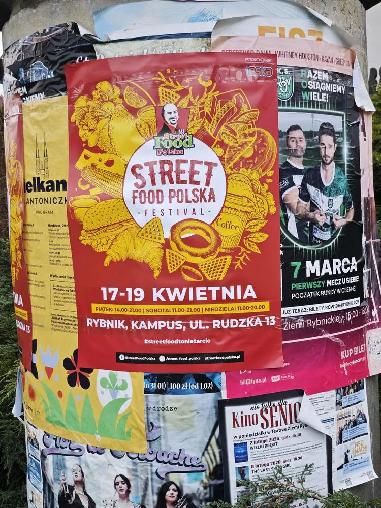 Plakatowanie Rybnik - realizacja: Street Food Polska Festival