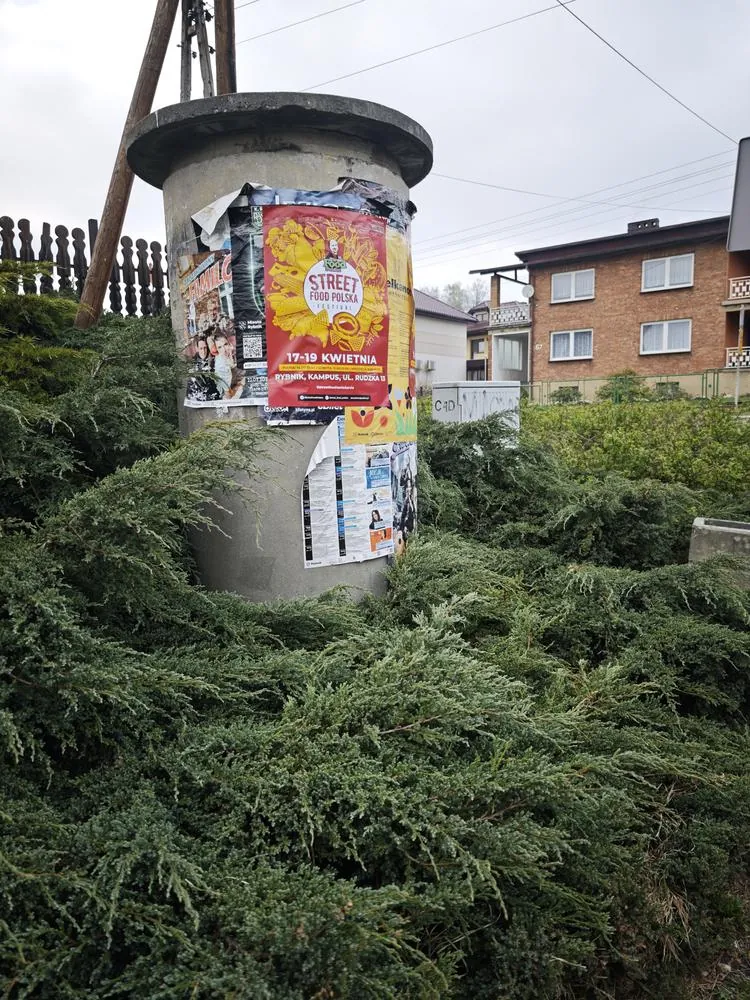 Street Food Polska Festival ( - plakat na słupie ogłoszeniowym w Rybniku