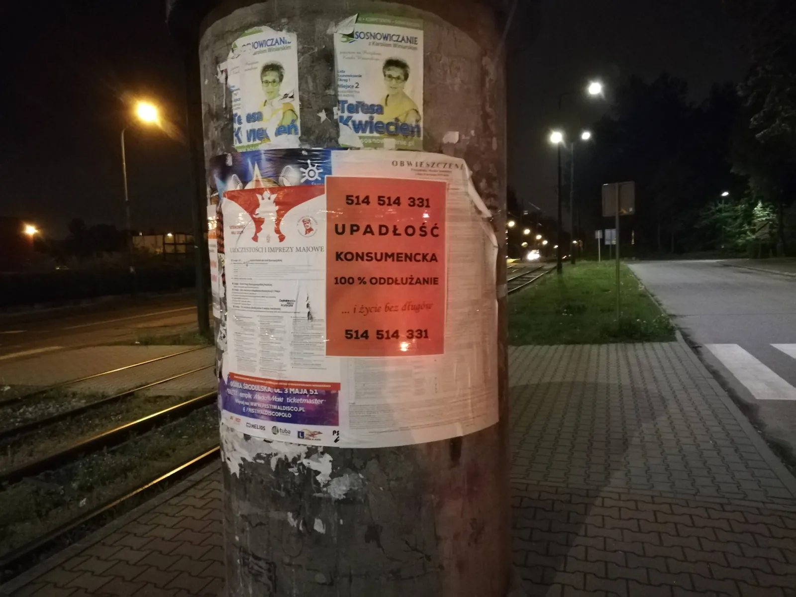 Plakatowanie Sosnowiec - realizacja: Reklama usług oddłużeniowych - upadlosc konsumencka