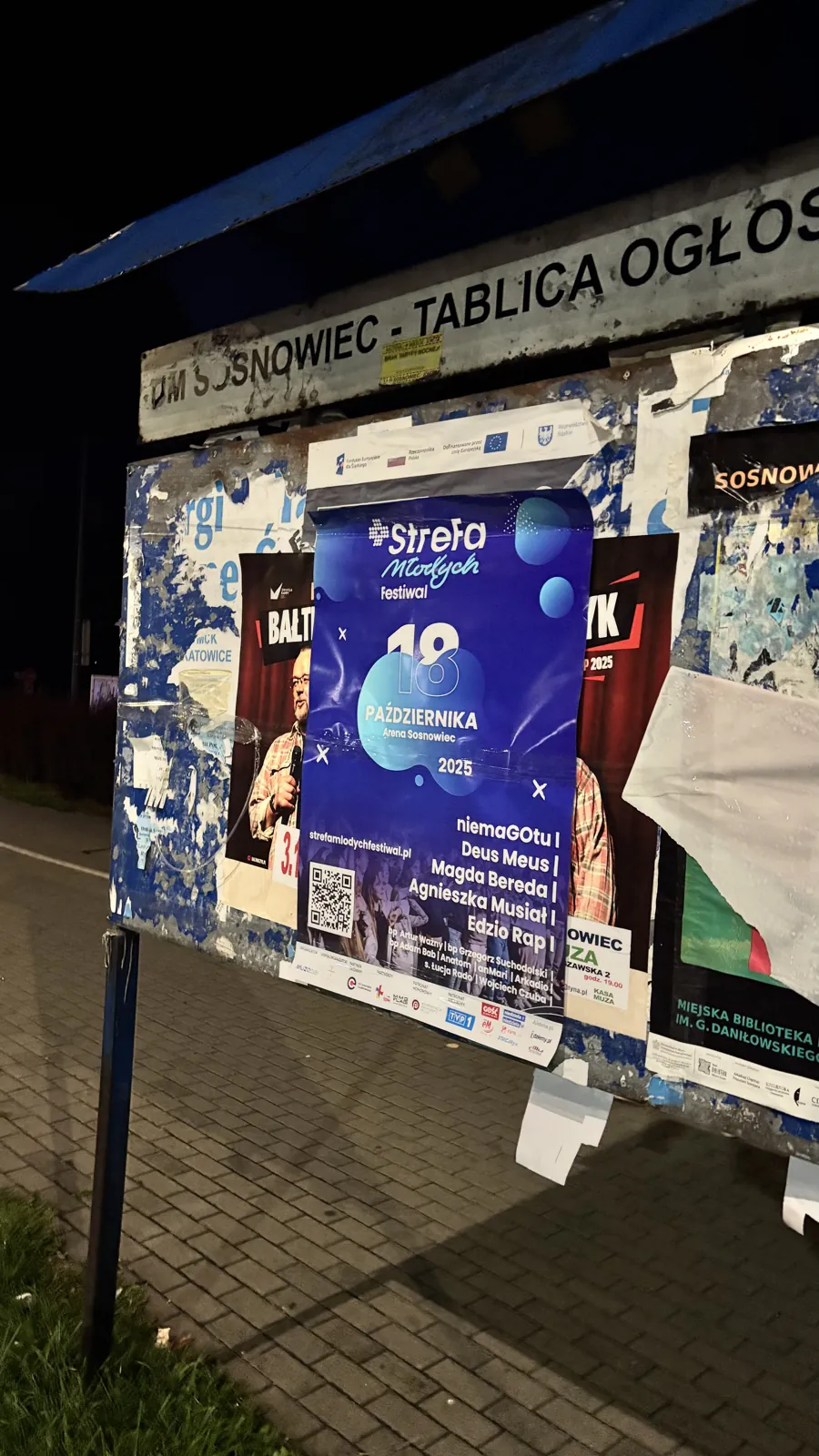 Plakatowanie Sosnowiec - realizacja: Festiwal Strefa Młodych