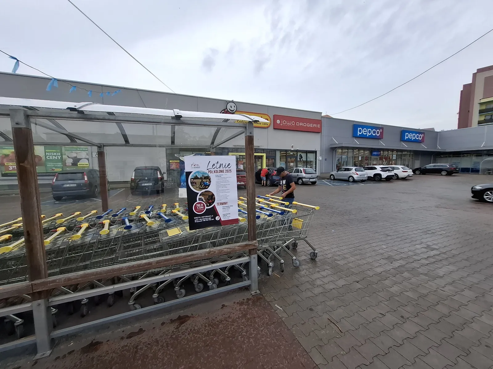 Letnie Półkolonie 2025 (organizator Na Krawedzi) - plakat na słupie ogłoszeniowym w Zabrzu